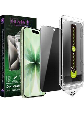 2-Pack Privacy Screen Protector for iPhone 17/16 Pro, 9H Tempered Glass